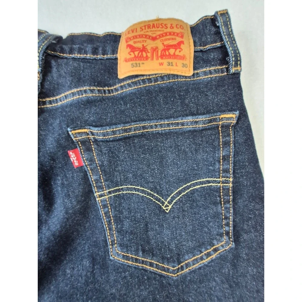 Levi's 531 Athletic Slim Jeans Mens 31x30 Dark Wash Denim Straight Leg